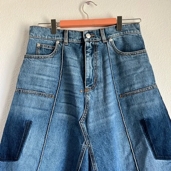 Alexander McQueen Blue Denim Maxi Skirt size 44 EU - Picture 2 of 11